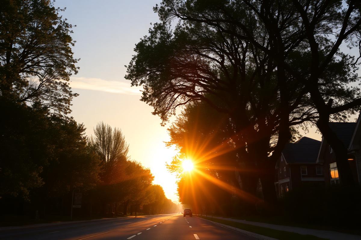 Internal road at sunset